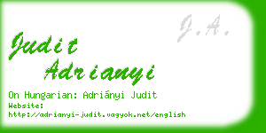 judit adrianyi business card